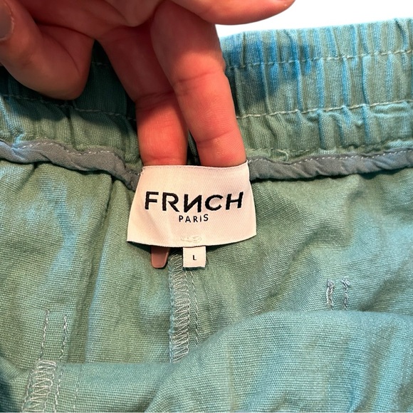 Anthropologie FRNCH Kellyn Woven Wide Leg Pant Turquoise Size Large - Picture 12 of 12